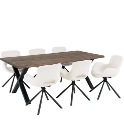 Esstisch mit Tischsesseln drehbar als Set - Ceolata (siebenteilig)