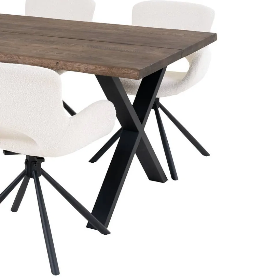 Esstisch mit Tischsesseln drehbar als Set - Ceolata (siebenteilig)