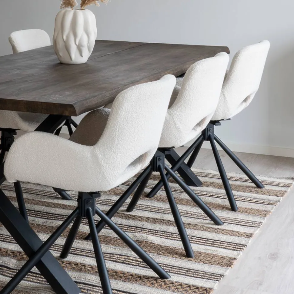 Esstisch mit Tischsesseln drehbar als Set - Ceolata (siebenteilig)