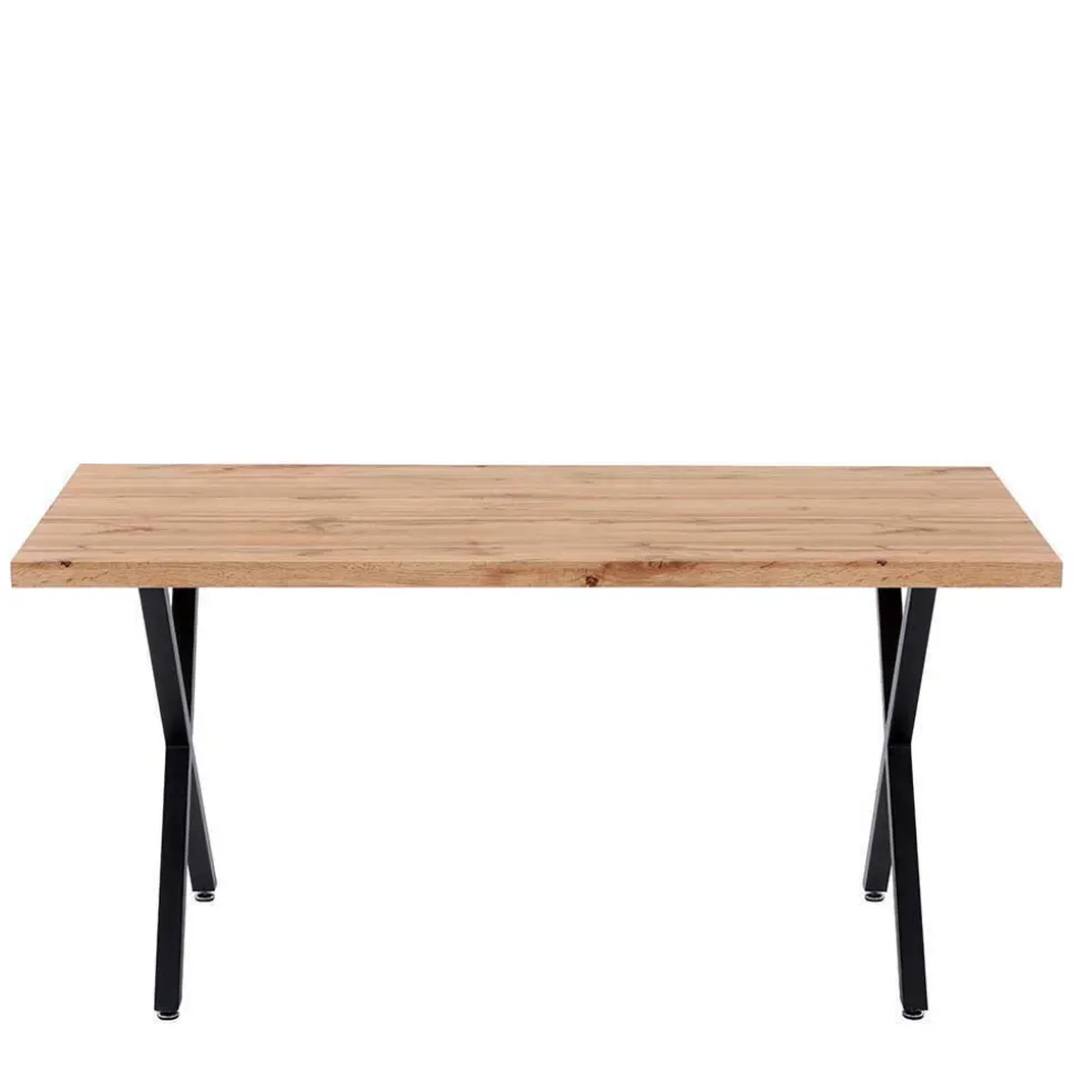 Esstisch mit X-Beinen plus 4 Stühle - Lamon (fünfteilig)