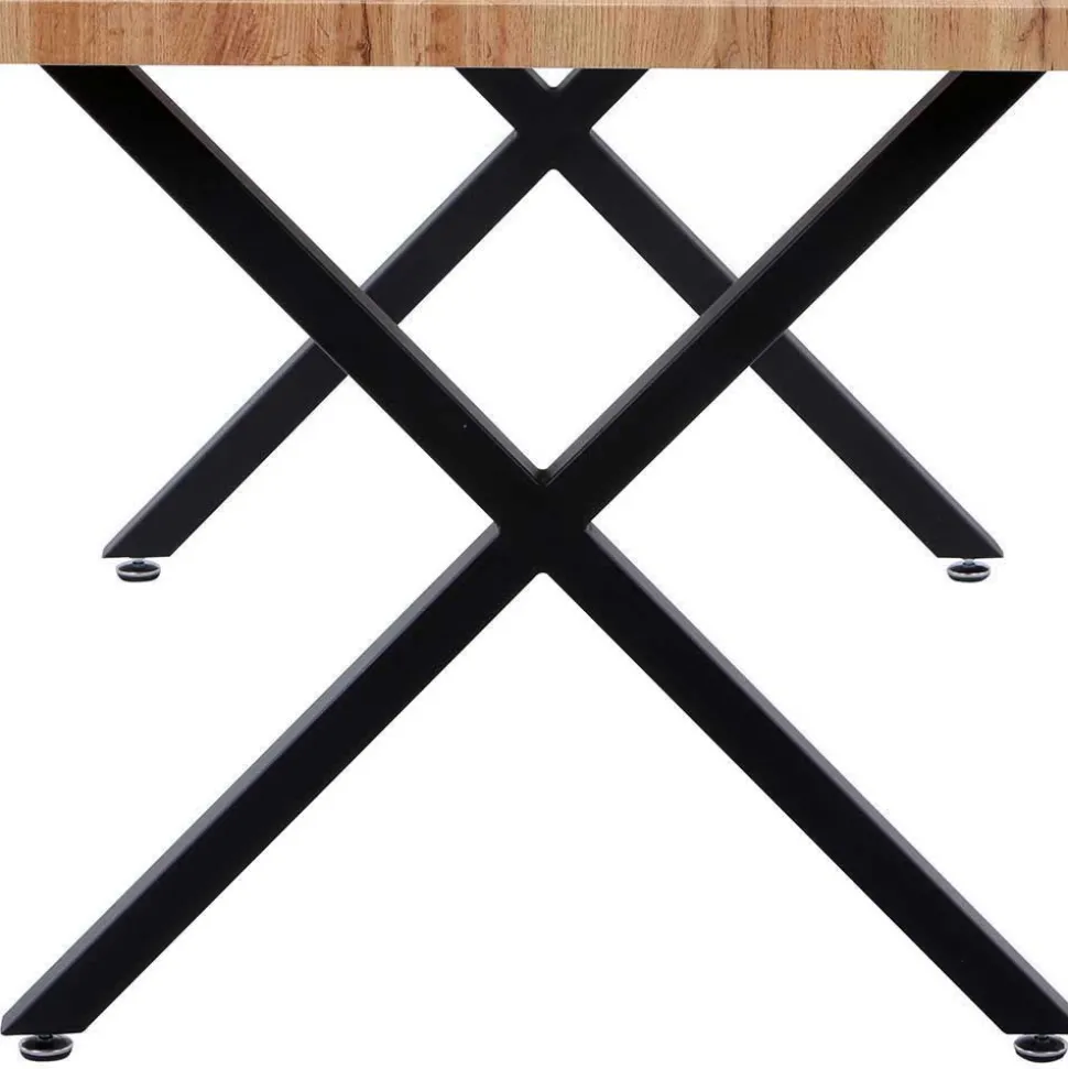 Esstisch mit X-Beinen plus 4 Stühle - Lamon (fünfteilig)