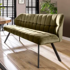 Esstisch Polsterbank in Oliv Grün Samt - Deway