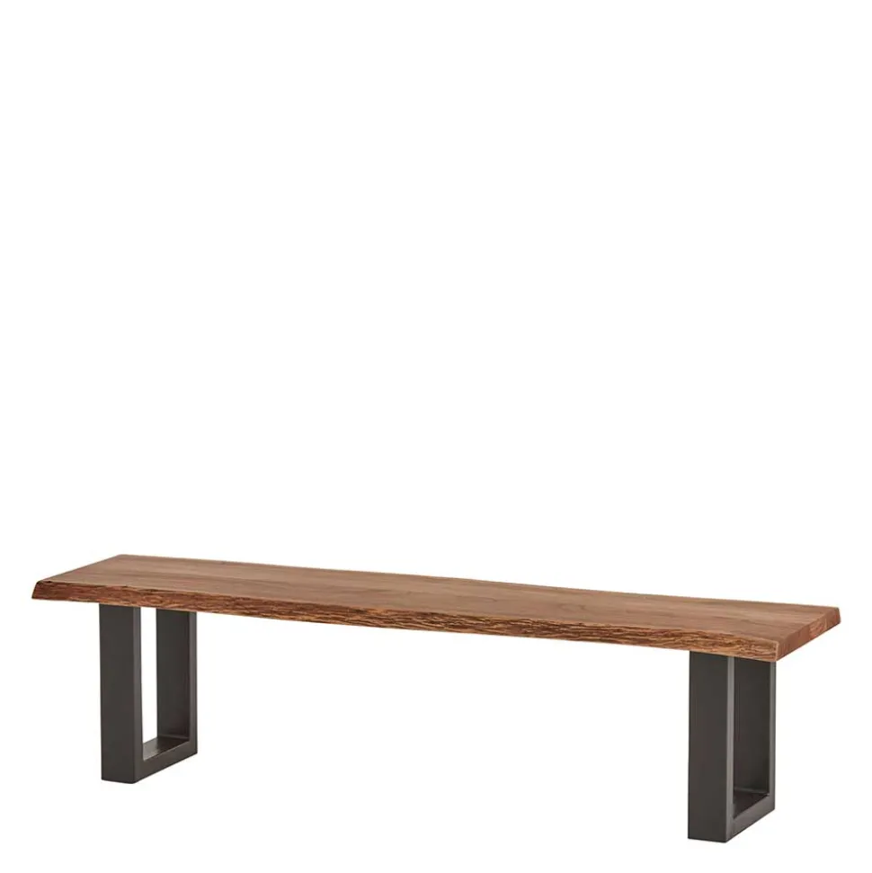 Esstisch Sitzbank mit Naturkanten aus Akazie - Arwen