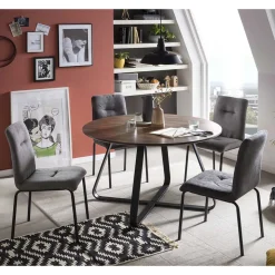 Esstisch Sitzgruppe mit Tisch Rund - Grace (fünfteilig)