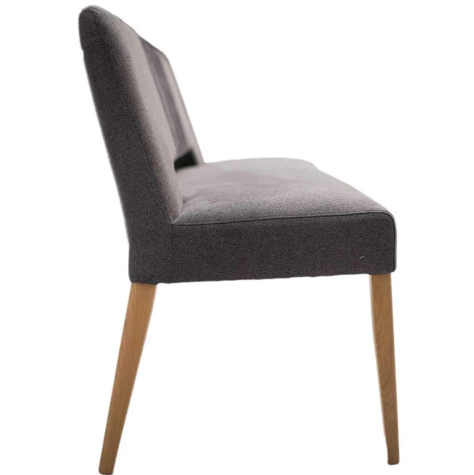 Esstisch Sofa Bank in Dunkelgrau Stoff Velours - Merka
