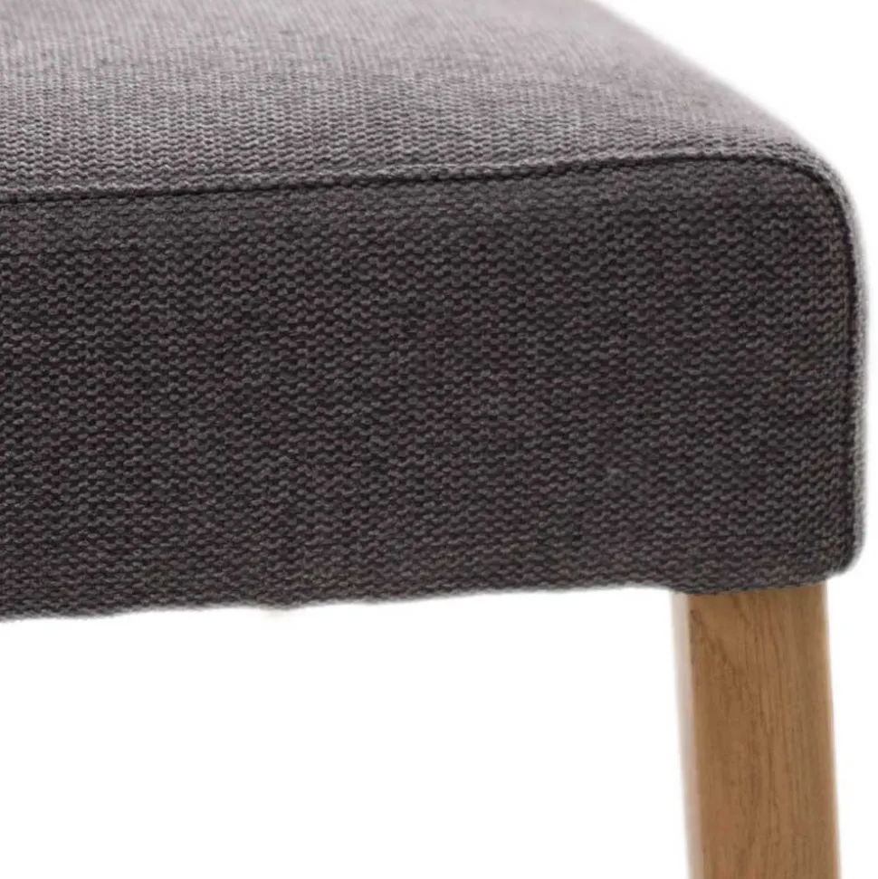 Esstisch Sofa Bank in Dunkelgrau Stoff Velours - Merka