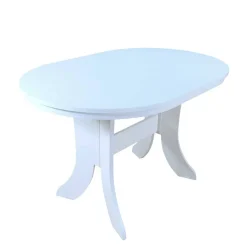 Esstisch-Gruppe in Weiß & Braun - Zero (fünfteilig)