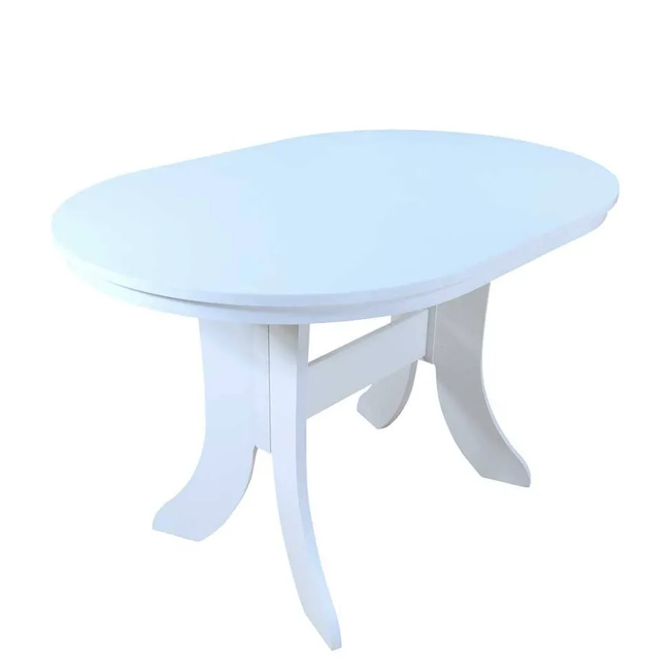 Esstisch-Gruppe in Weiß & Braun - Zero (fünfteilig)