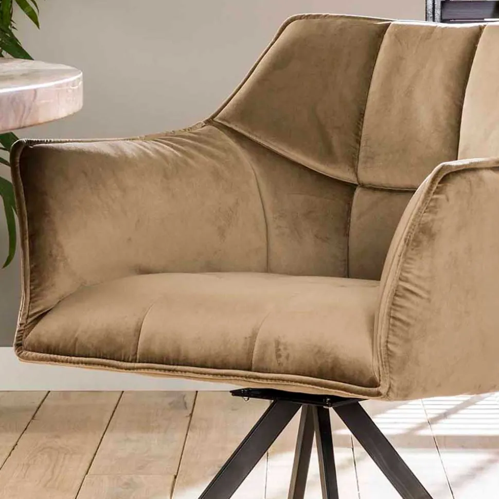 Esstischsessel aus Samt Beige - Zegovin (2er Set)