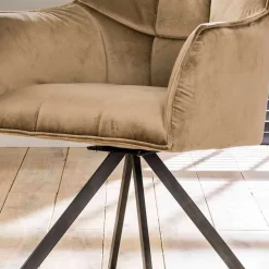 Esstischsessel aus Samt Beige - Zegovin (2er Set)