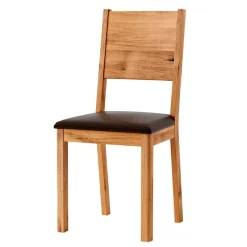 Esstischstuhl aus Wildeiche mit Kunstleder Sitz - Ernestan