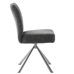 Esstischstuhl mit Federkern in Anthrazit - Marile (2er Set)