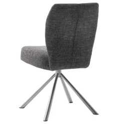 Esstischstuhl mit Federkern in Anthrazit - Marile (2er Set)