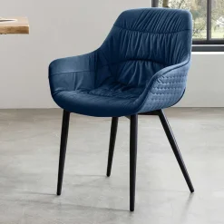 Esszimmer Armlehnenstuhl in Blau Samt - Rulyna