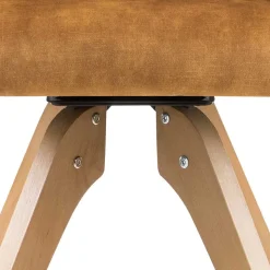 Esszimmer Drehsessel in Curry Gelb & Eiche - Zylvia (2er Set)