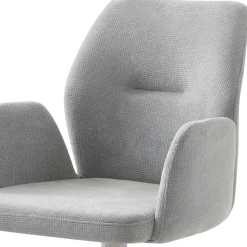 Esszimmer Drehstuhl mit Armlehnen in Hellgrau - Chiety