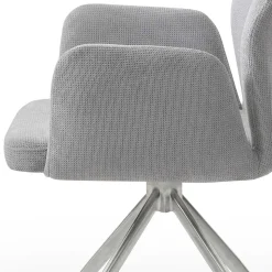 Esszimmer Drehstuhl mit Armlehnen in Hellgrau - Chiety