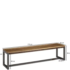 Esszimmer Esstisch Bank mit Holzsitz aus Mango - Ligurcia