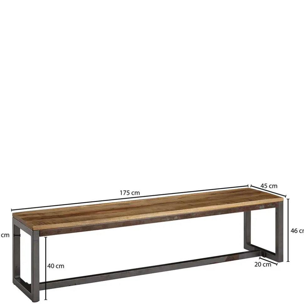 Esszimmer Esstisch Bank mit Holzsitz aus Mango - Ligurcia