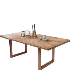 Esszimmer Esstisch mit Altholz-Platte aus Teak - Coras