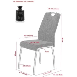 Esszimmer Hochlehner in Anthrazit - Luisanes (Set)