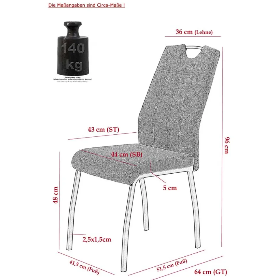 Esszimmer Hochlehner in Anthrazit - Luisanes (Set)