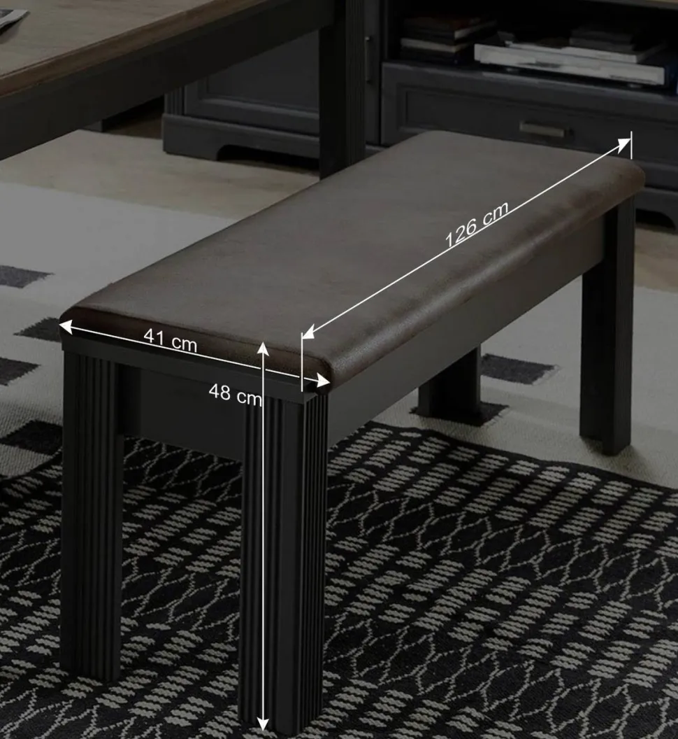 Esszimmer Landhaus Bank in Dunkelgrau - Thumbs