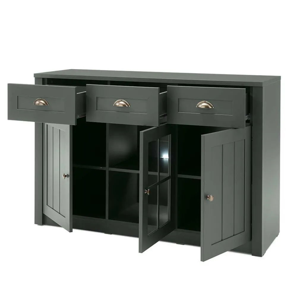 Esszimmer Möbel Set in Dunkelgrün - Niestov (vierteilig)