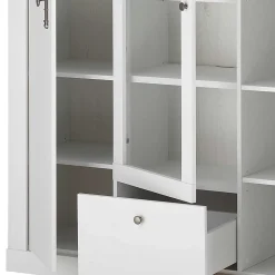 Esszimmer Möbel Set in weißer Holzoptik Pinie - Liancos (vierteilig)