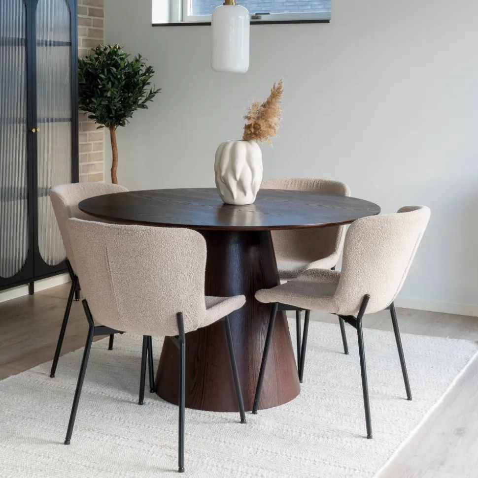 Esszimmer Möbelset mit rundem Tisch - Crystono (fünfteilig)