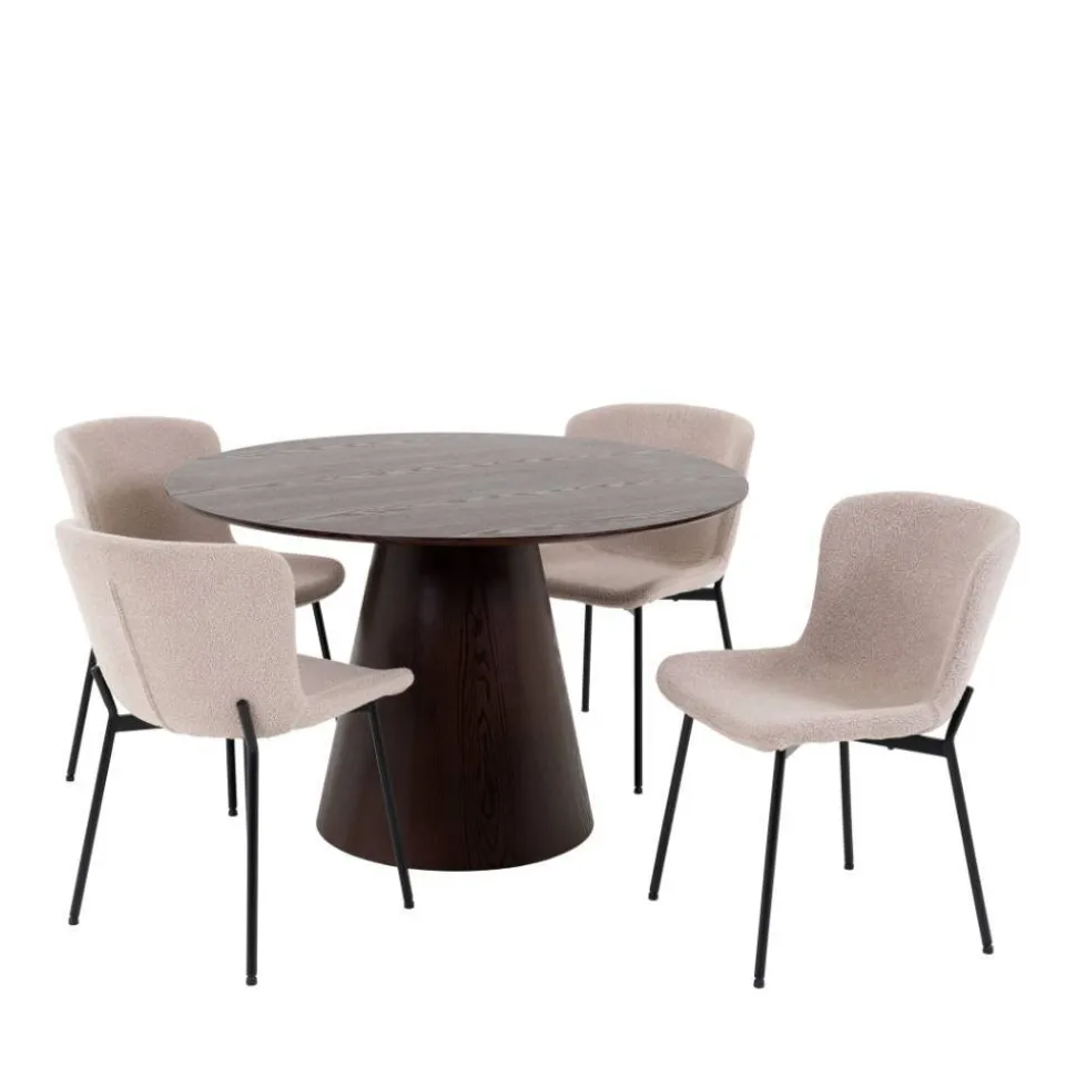 Esszimmer Möbelset mit rundem Tisch - Crystono (fünfteilig)