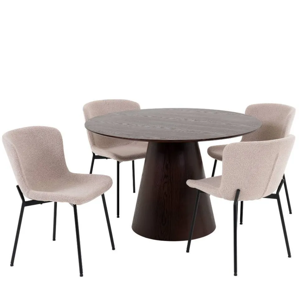 Esszimmer Möbelset mit rundem Tisch - Crystono (fünfteilig)