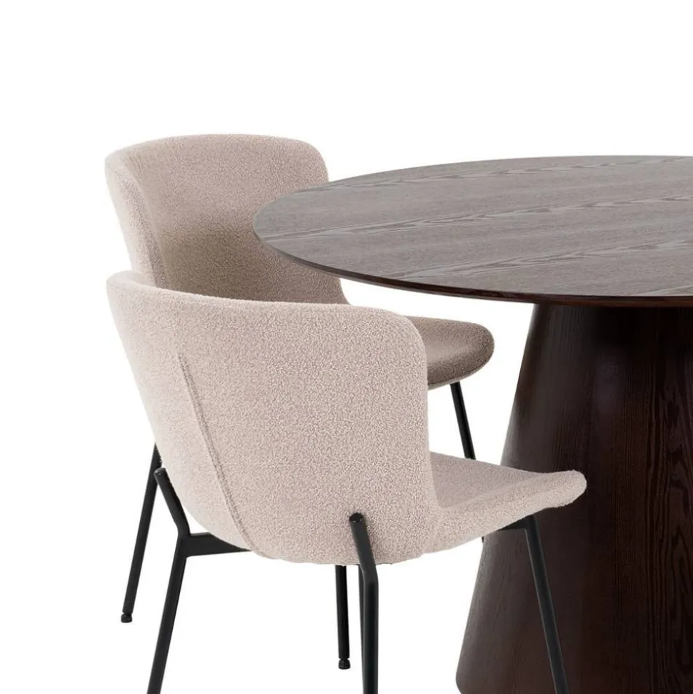 Esszimmer Möbelset mit rundem Tisch - Crystono (fünfteilig)