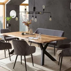 Esszimmer Polsterbank in Grau mit Schwarz - Setta