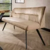 Esszimmer Samt Polsterbank in Beige - Valbreda