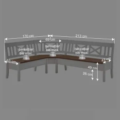 Esszimmer Sitzecke Barlad in Weiß Bernstein (vierteilig)