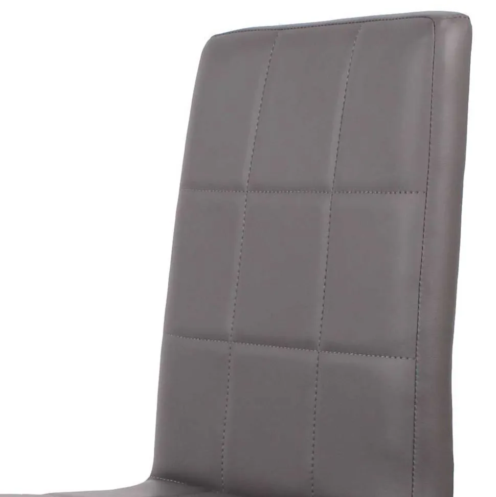 Esszimmer Sitzgruppe in Grau & Weiß Sisela mit Kunstleder Stühlen (fünfteilig)