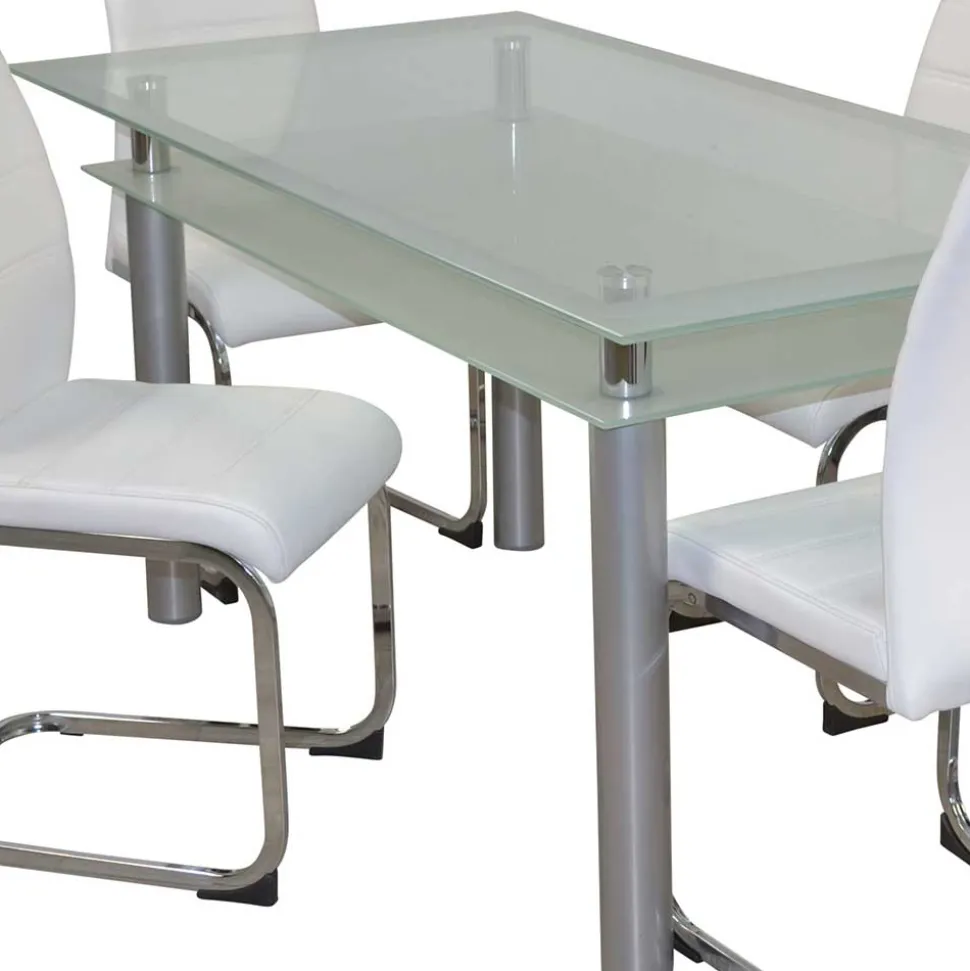 Esszimmer Sitzgruppe mit Glastisch - Yulmatro (fünfteilig)