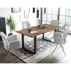 Esszimmer Sitzgruppe mit Drehstühlen - Brunion (fünfteilig)