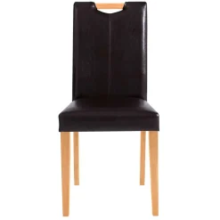 Esszimmer Stühle in Dunkelbraun & Natur - Selectra (2er Set)