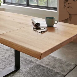 Esszimmer Tisch mit Holzplatte aus Wildeiche - Rouven