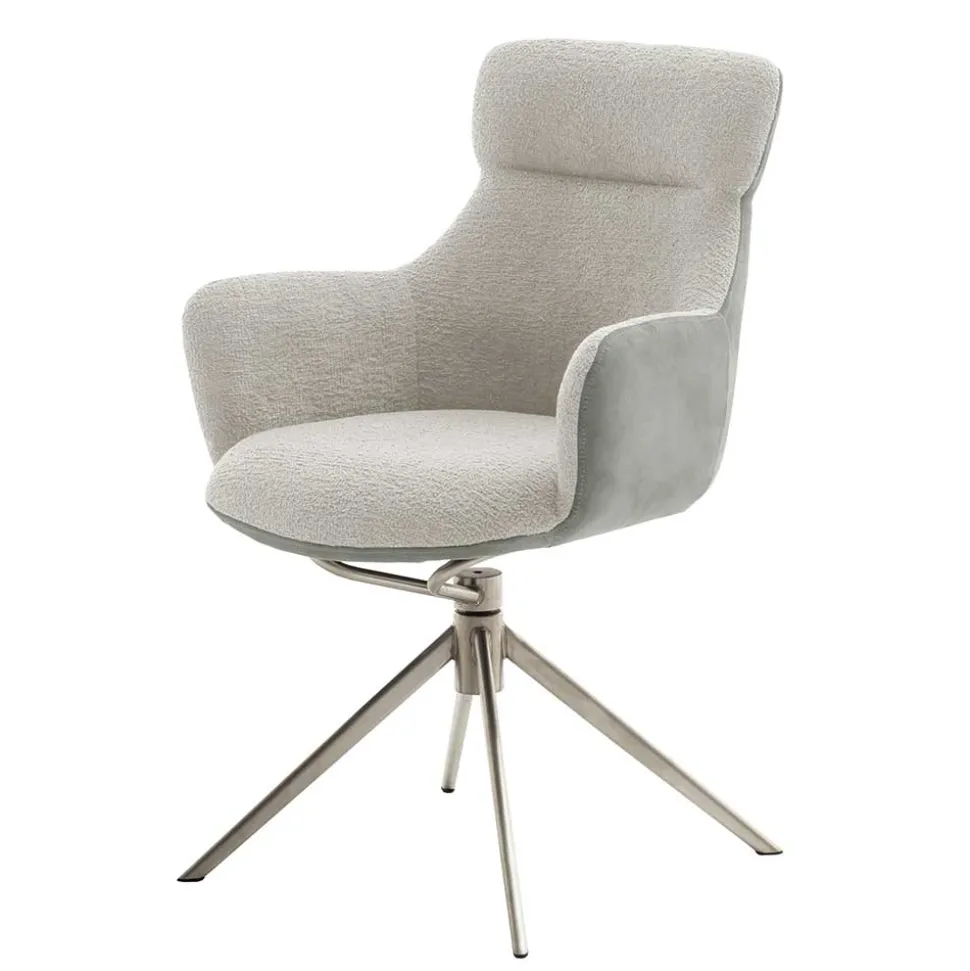 Esszimmer-Armlehnenstuhl in Lichtgrau - Delamaro (2er Set)