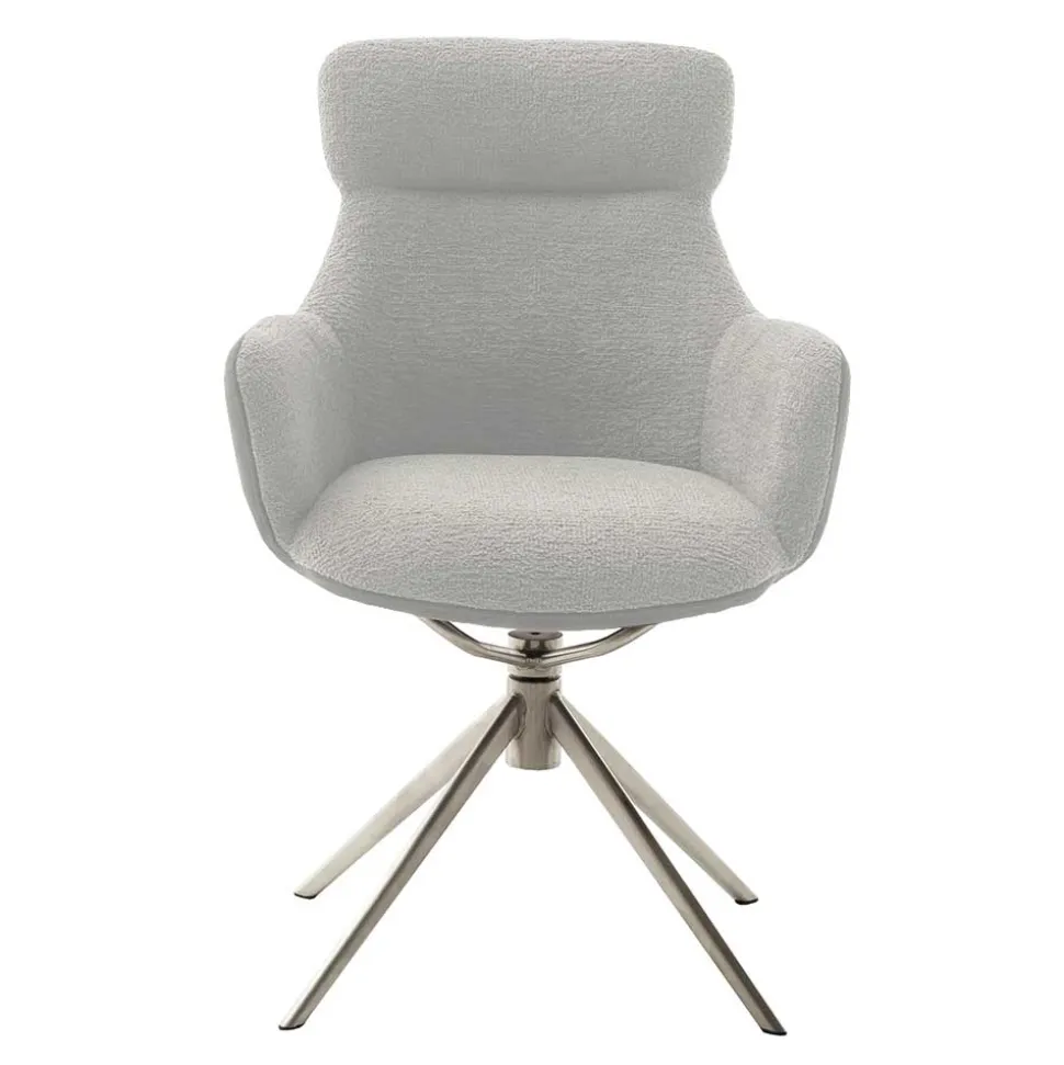 Esszimmer-Armlehnenstuhl in Lichtgrau - Delamaro (2er Set)