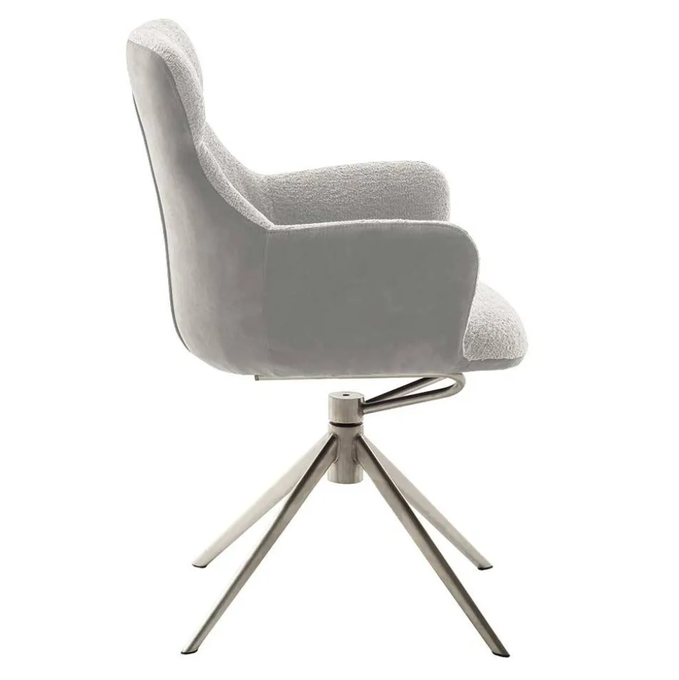 Esszimmer-Armlehnenstuhl in Lichtgrau - Delamaro (2er Set)