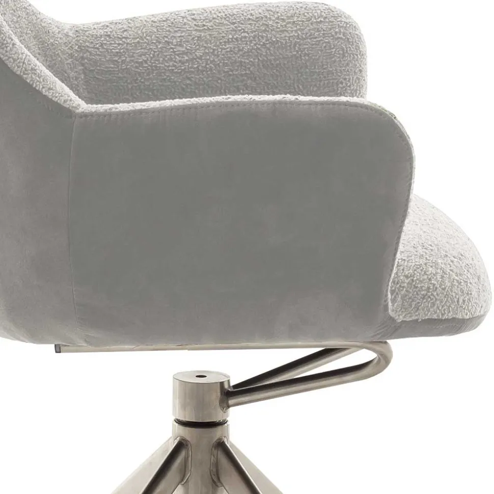 Esszimmer-Armlehnenstuhl in Lichtgrau - Delamaro (2er Set)