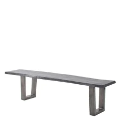 Esszimmerbank in Akazie Grau und Altsilber - Moggia