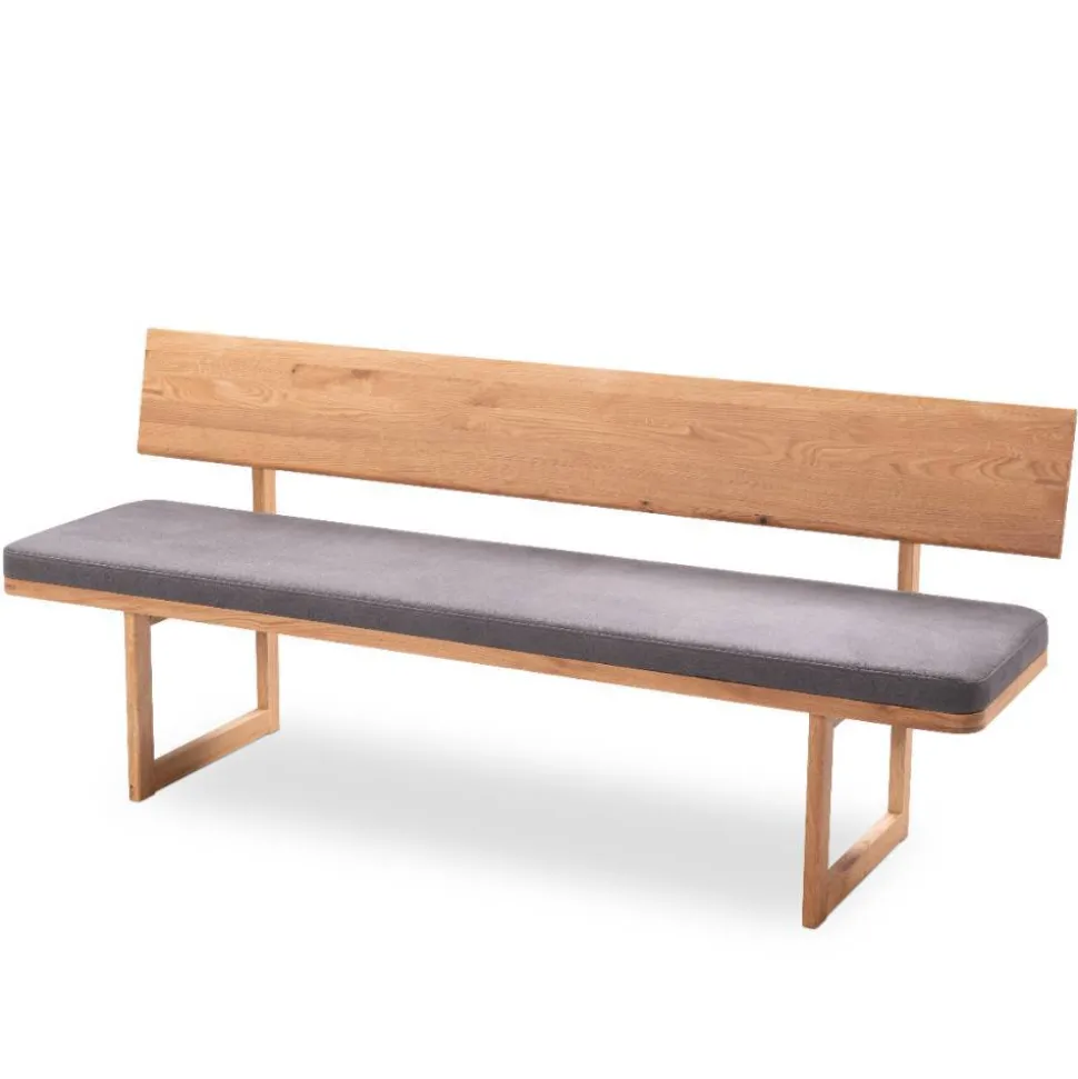 Esszimmerbank mit Lehne aus Wildeiche - Saar