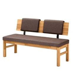 Esszimmerbank mit Rückenlehne in Braun Stoff - Virds