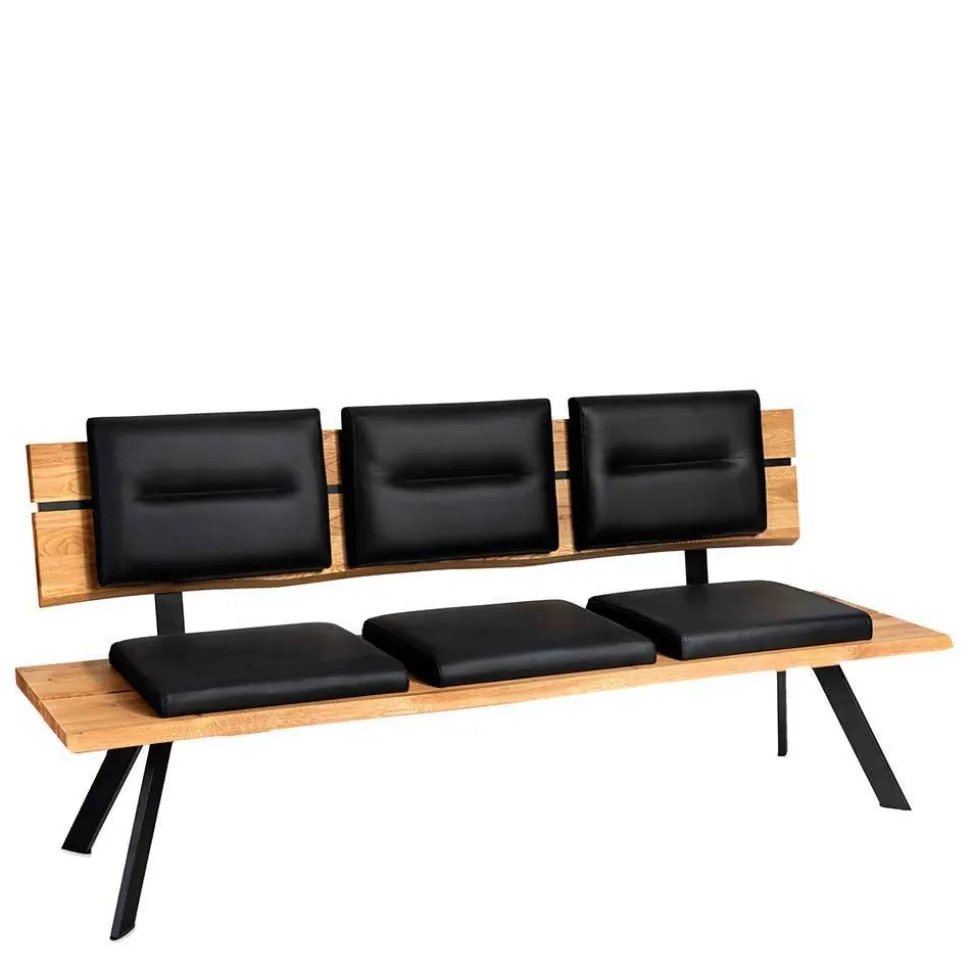 Esszimmerbank mit Rückenlehne in Wildeiche - Piton