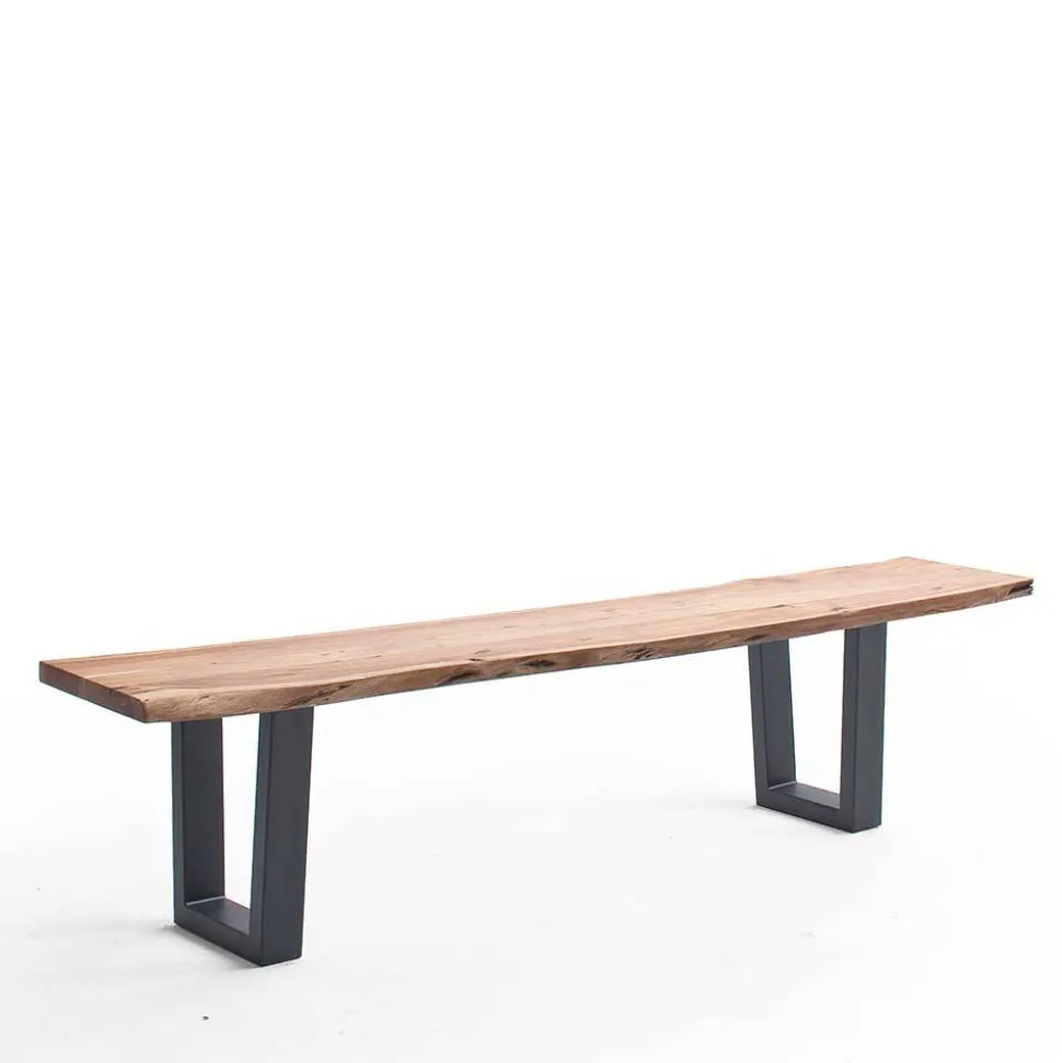 Esszimmerbank mit Trapez-Bügelbeinen Anthrazit - Ramino